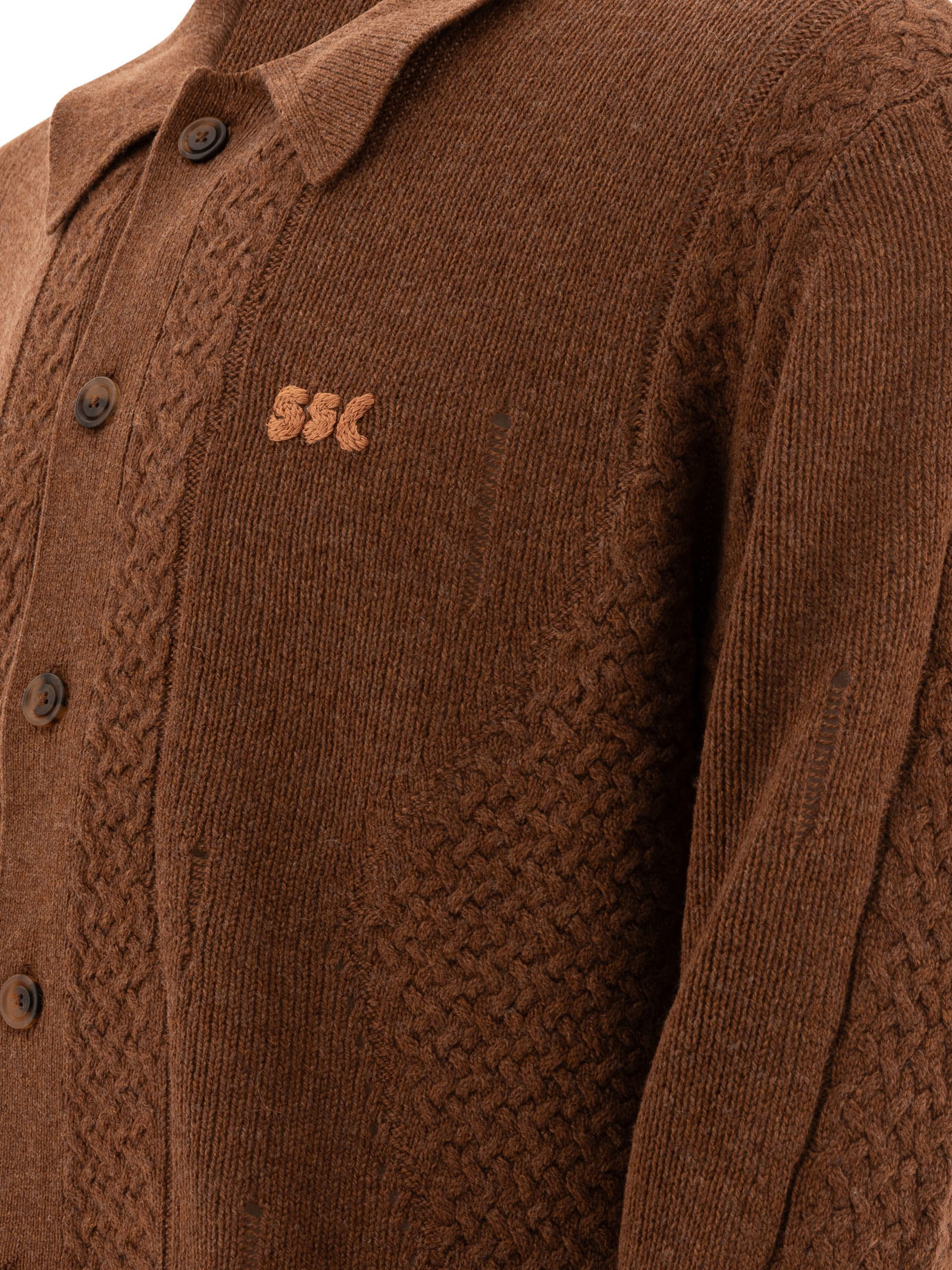 STOCKHOLM SURFBOARD CLUB Brown Broke cardigan